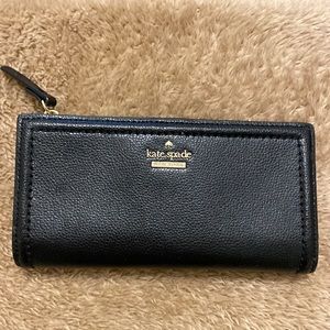 Kate Spade Braylon Patterson Drive Pebbled Leather Black Wallet